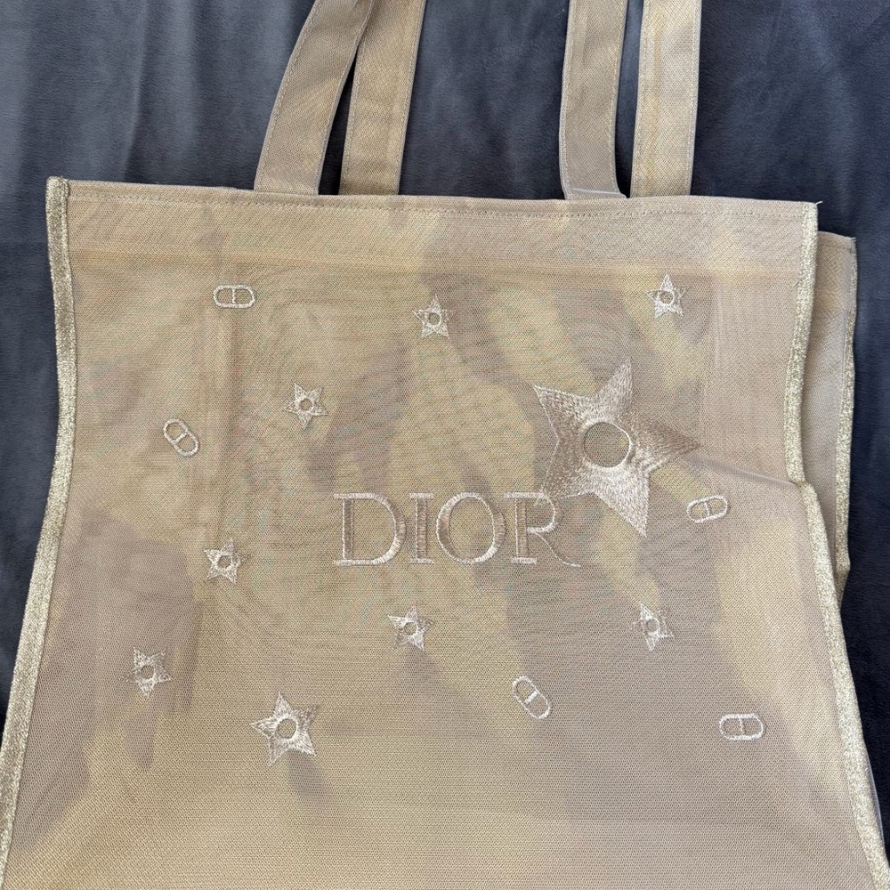 Dior Tan Mesh Tote Bag